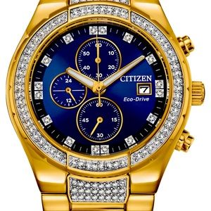Citizen Crystal  Men`s Blue Dial Bracelet Chrono